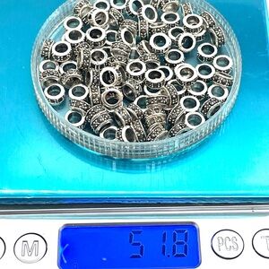 8 New Sterling Marcasite Rondelle Spacer Beads